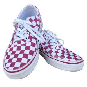 Vans Shoes - Red and White Checkerboard Lace-Up Sneakers - Women's 6.5!
